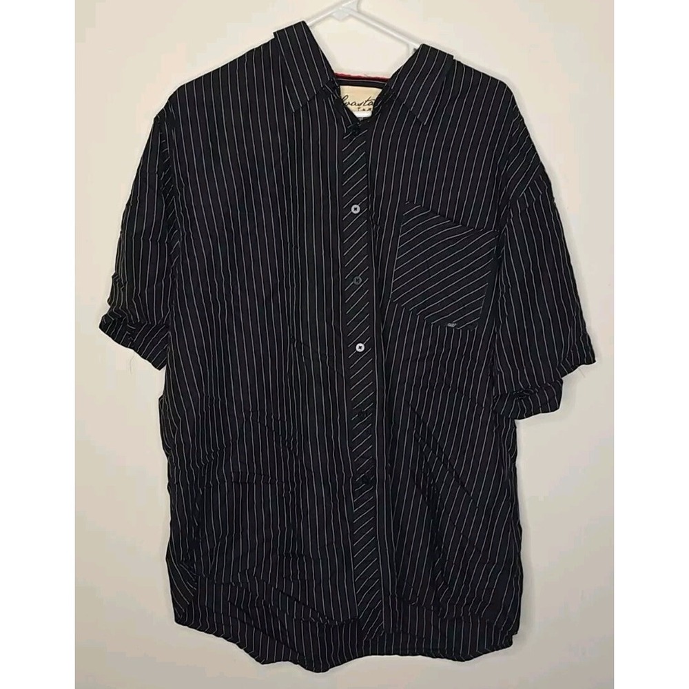 Mens Short Sleeve Coastal Polo Black White Strips Size‎ XXL
